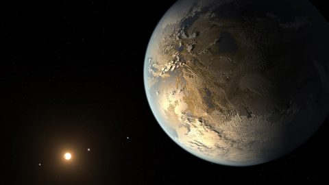 The artistic concept of Kepler-186f is the result of scientists and artists collaborating to imagine the appearance of these distant worlds. (NASA Ames/SETI Institute/JPL-Caltech)