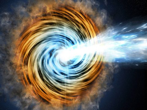 Black-hole-powered galaxies called blazars are the most common sources detected by NASA's Fermi Gamma-ray Space Telescope. (M. Weiss/CfA) Black-hole-powered galaxies called blazars are the most common sources detected by NASA's Fermi Gamma-ray Space Telescope. (M. Weiss/CfA)