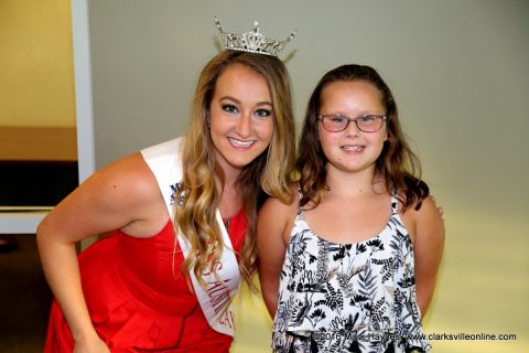 A young lady with Miss Austin Peay State University Hannah Johstono.