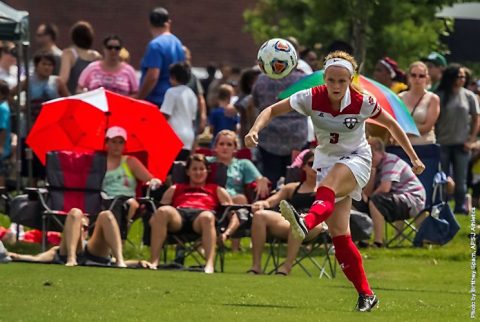 Austin Peay's Kirstin Robertson scores fourth goal of the season at Lipscomb. (APSU Sports Information)