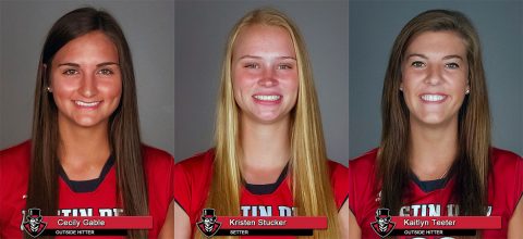 APSU Volleyball - Cecily Gable, Kristen Stucker and Kaitlyn Teeter