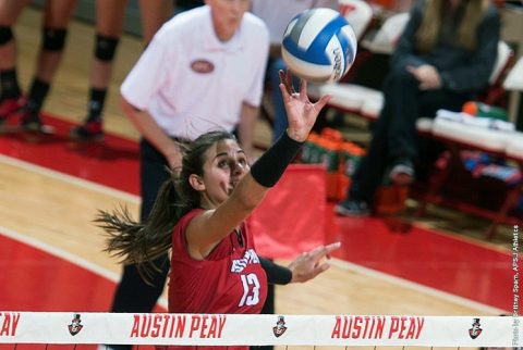 APSU Volleyball's Cecily Gable has 16 kills in win over Charleston Southern Friday afternoon. (APSU Sports Information)