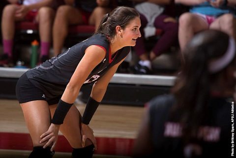 Austin Peay Volleyball beats Evansville in straight sets Friday. (APSU Sports Information) Austin Peay Volleyball beats Evansville in straight sets Friday. (APSU Sports Information)