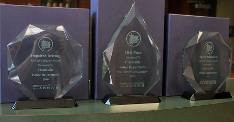 Clarksville Police Department's three awards.