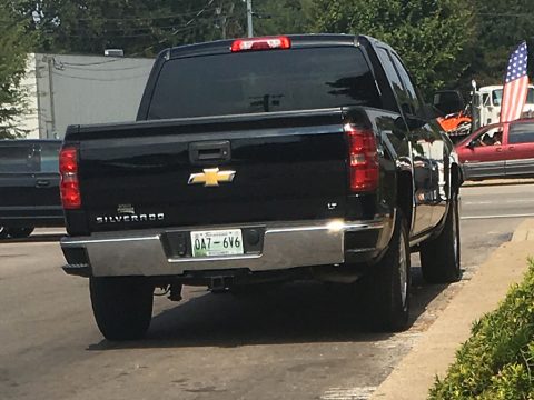 JerryLee Ballesteros' black Chevrolet Silverado.