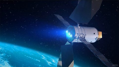 NASA’s Game Changing Development Program, managed by the agency’s Space Technology Mission Directorate, and the National Institute of Aerospace are seeking novel and robust concepts for in-space assembly of spacecraft – particularly tugs, propelled by solar electric propulsion, that transfer payloads from low earth orbit to a lunar distant retrograde orbit. (Analytical Mechanics Associates)