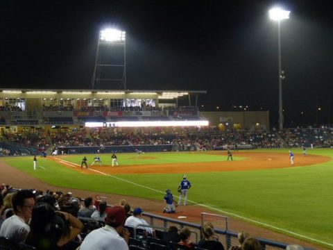 The Sounds take the lead in Game 3 in Music City. (Rich Lynch)