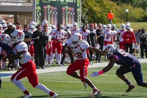 Austin Peay junior runningback Kendall Morris carried the ball 13 times for 103 yards and a touchdown in loss to UT Martin. (APSU Sports Information)