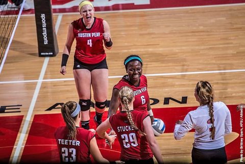 Austin Volleyball takes care of business at Eastern Illinois Friday night. (APSU Sports Information)