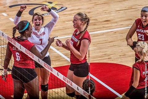 Austin Peay Volleyball rallies in last two sets to take down Southeast Missouri Saturday night. (APSU Sports Information)