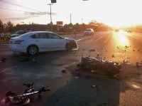 Traffic accident at the intersection of Madison Street and Martin Luther King Jr. Parkway