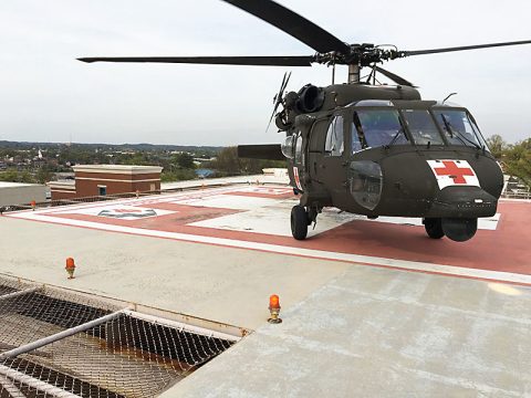 The Tennessee National Guard sent three HH-60 Blackhawks to assist South Carolina recovery efforts as a result of Hurricane Matthew like the one pictured here that landed at Ft. Sander’s Regional Hospital after rescuing a patient from a remote area of the Great Smoky Mountains National Park earlier this year. The Tennessee National Guard sent three HH-60 Blackhawks to assist South Carolina recovery efforts as a result of Hurricane Matthew like the one pictured here that landed at Ft. Sander’s Regional Hospital after rescuing a patient from a remote area of the Great Smoky Mountains National Park earlier this year.
