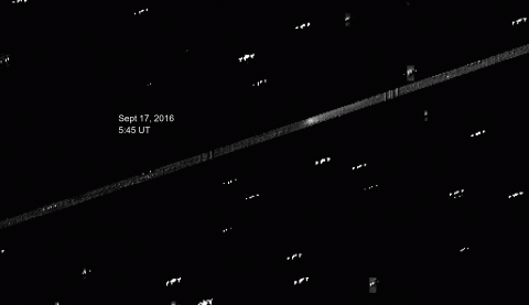 This animation shows a series of 15 images of comet 67P/Churyumov-Gerasimenko taken by NASA's Kepler space telescope from Sept. 17 through Sept. 18. (The Open University/C. Snodgrass and SETI Institute/E. Ryan)