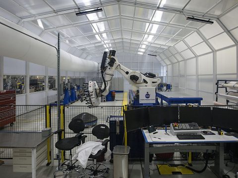 Air inside the ISAAC clean room is fully recirculated every two minutes, according to NASA Langley engineer Brian Stewart. (NASA/David C. Bowman)