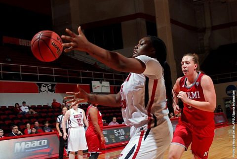 Austin Peay Women's Basketball senior Tearra Banks has 34 points in victory over Arkansas-Pine Bluff Monday night. (APSU Sports Information)