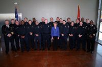 Clarksville Fire Rescue Chief Mike Roberts and Mayor Kim McMillan welcomed 19 new firefighters to the department on Friday.