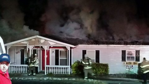 Trailer fire on Cedarbend Road