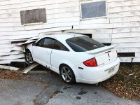 Sunday afternoon, a vehicle crashed into a building near the intersection of Daniel Street and Gracey Avenue.