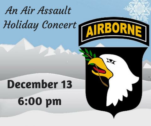 101st Airborne Division Band to hold Holiday Concert Tuesday at Clarksville-Montgomery County Public Library.