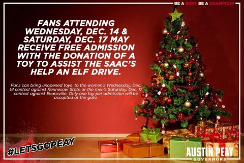 APSU Athletics offering free admission in Help An Elf drive