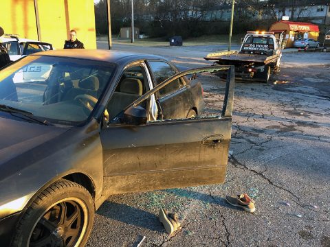 Clarksville Police Officers arrest Eric Todd Jackson in the Big Lots parking lot.