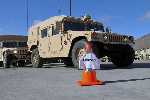 Soldiers from Headquarters and Headquarters Company, 101st Special Troops Battalion, 101st Airborne Division (Air Assault) Sustainment Brigade, 101st Abn. Div., conduct an equipment rollout exercise Dec. 9, 2016 on Fort Campbell, KY. (Staff Sgt. Kimberly Lessmeister/101st Airborne Division Sustainment Brigade Public Affairs) 