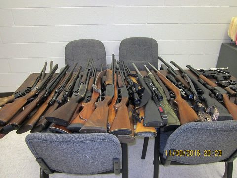 32 firearms were recovered.