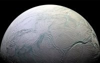 Enceladus is an icy world much like Hoth, except that it may have an ocean under its frozen crust. Astronomers believe this moon of Saturn may be a good candidate for having extraterrestrial life beneath its surface. (NASA)