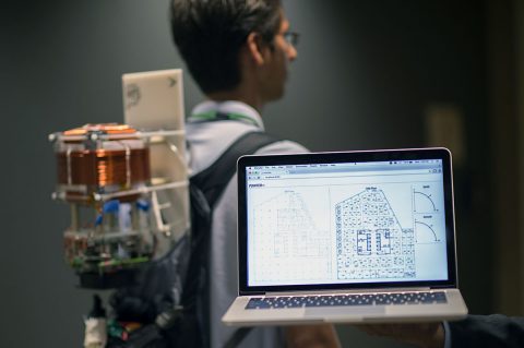 A test of a new tracking technology, which can be followed on a computer map. JPL may have solved a longstanding technology problem for firefighters: how do you track them inside of buildings, which often block radio signals? (Paul Wedig/DHS-Science and Technology Directorate.)