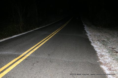 Road are becoming slushy and frozen along the edges in Clarksville-Montgomery County