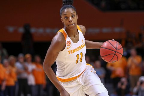 Tennessee Lady Volunteers guard Diamond DeShields (11) brings the ball up court against the Baylor Bears during the first half at Thompson-Boling Arena. Baylor won 88 to 66. (Randy Sartin-USA TODAY Sports)