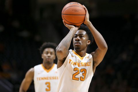 Guard Jordan Bowden #23 of the Tennessee Volunteers during the game between the Presbyterian Blue Hose and the Tennessee Volunteers at Thompson-Boling Arena in Knoxville, TN. (Craig Bisacre/Tennessee Athletics)