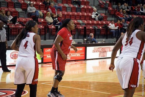 Austin Peay Women's Basketball losses at Jacksonville State, 65-45. (APSU Sports Information)