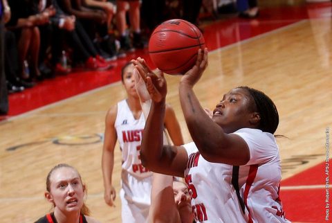 Austin Peay senior center Tearra Banks has 24 points and eight rebounds in 84-74 win over Southeast Missouri at the Dunn Center Saturday. (APSU Sports Information)