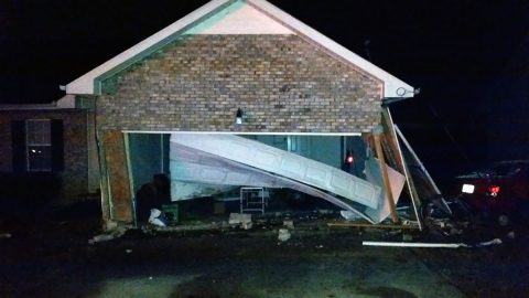 Vehicle leaves roadway and crashes into house on Meredith Way early Sunday morning. Vehicle leaves roadway and crashes into house on Meredith Way early Sunday morning.