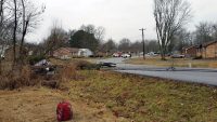 Silver Ford 150 truck crashed into a utility pole on Woodale Drive this morning.