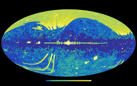 This graphic shows all the cosmic light sources in the sky that are included in the NASA/IPAC Extragalactic Database (NED), an online repository containing information on over 100 million galaxies. (NASA/JPL-Caltech)