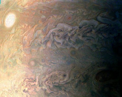 This amateur-processed image was taken on Dec. 11, 2016, at 9:27 a.m. PST (12:27 p.m. EST), as NASA's Juno spacecraft performed its third close flyby of Jupiter. (NASA)