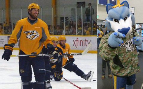 Predators players and their mascot Gnash took time out to meet the fans. 