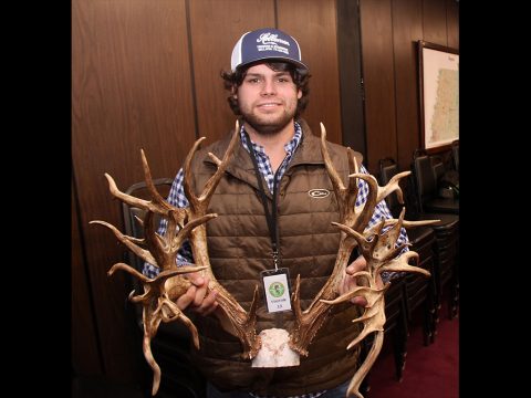 Stephen Tucker with the rack of 47-point buck harvested in Sumner County. Stephen Tucker with the rack of 47-point buck harvested in Sumner County.