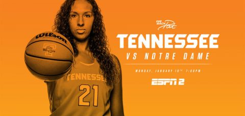 Tennessee Lady Vols host #6/6 Notre Dame for the We Back Pat game on Monday night. (Tennessee Athletics Department)