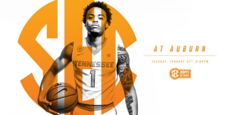 Tuesday night's tip from Auburn Arena is set for 8:00pm CT on SEC Network. (Tennessee Athletic Department)