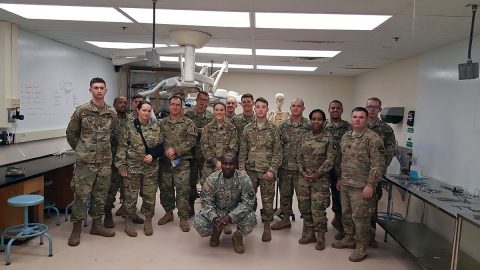 Soldiers from the 101st Airborne Division (Air Assault) pose for a group photo, Jan. 10, 2017, after conducting cadaver laboratory live tissue training at Vanderbilt’s Center for Experiential Learning and Assessment in Nashville, Tennessee. Vanderbilt provided two cadavers on which the Soldiers conducted real life emergency and surgical producers. (Courtesy photo) Soldiers from the 101st Airborne Division (Air Assault) pose for a group photo, Jan. 10, 2017, after conducting cadaver laboratory live tissue training at Vanderbilt’s Center for Experiential Learning and Assessment in Nashville, Tennessee. Vanderbilt provided two cadavers on which the Soldiers conducted real life emergency and surgical producers. (Courtesy photo)