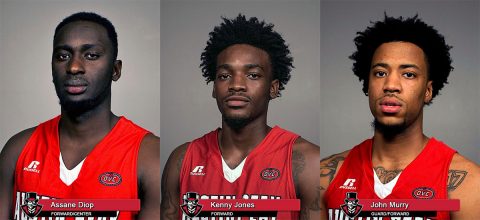 APSU Men's Basketball seniors Assane Diop, Kenny Jones and John Murry