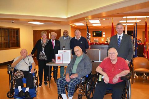 Clarksville Firefighters Association Local 3180 Presents AED to Gilbert Tennessee State Veterans Home