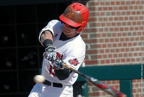 Austin Peay Baseball gets two runs in the bottom of the ninth to beat Arkansas State Red Wolves, 9-8. (APSU Sports Information)