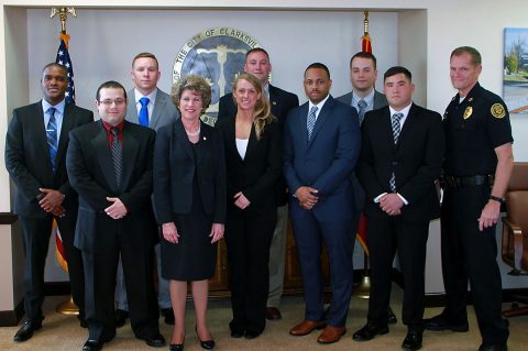 (L to R) Graves, Torres, Baker, Mayor McMillian, Goldberg, Burton, Anthony, Sutton, Rasche, Chief Ansley.