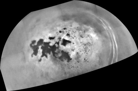 Cassini captured this mosaic of images showing the northern lakes and seas of Saturn's moon Titan on Feb. 17, 2017. The mission's final close Titan flyby is planned for April 22. (NASA/JPL-Caltech/Space Science Institute)