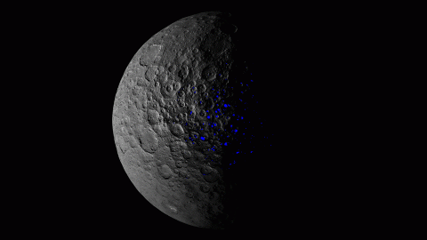 This animation shows how the illumination of Ceres' northern hemisphere varies with the dwarf planet's axial tilt, or obliquity. Shadowed regions are highlighted for tilts of 2 degrees, 12 degrees and 20 degrees. (NASA/JPL-Caltech/UCLA/MPS/DLR/IDA)