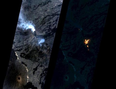 Artificial intelligence onboard NASA's Earth Observing 1 (EO-1) spacecraft assisted in imaging an eruption at Erta'Ale volcano, Ethiopia, from an altitude of 438 miles (705 kilometers). The observation was scheduled autonomously via the Volcano Sensor Web, which was alerted to this new activity by data from another spacecraft. (NASA/JPL/EO-1 Mission/GSFC/Ashley Davies) Artificial intelligence onboard NASA's Earth Observing 1 (EO-1) spacecraft assisted in imaging an eruption at Erta'Ale volcano, Ethiopia, from an altitude of 438 miles (705 kilometers). The observation was scheduled autonomously via the Volcano Sensor Web, which was alerted to this new activity by data from another spacecraft. (NASA/JPL/EO-1 Mission/GSFC/Ashley Davies)